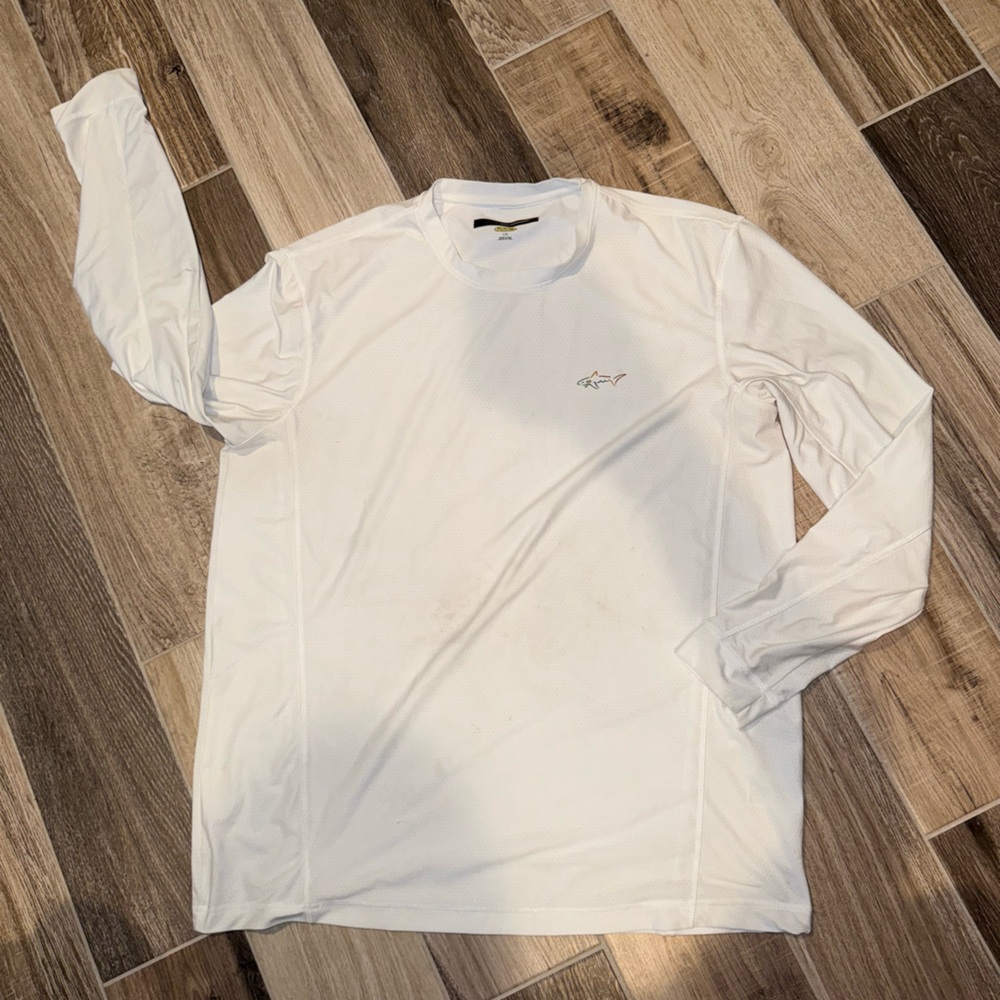Greg Norman Collection White Long Sleeve Shirt L EUC